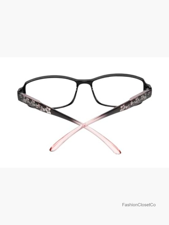 Oval Reading Glasses +3.50 Blue Light Blocking Spring Hinged Acetate Plastic